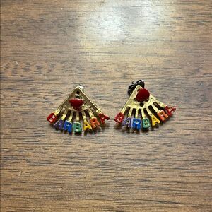 Rainbow and gold tone Barbara earrings
